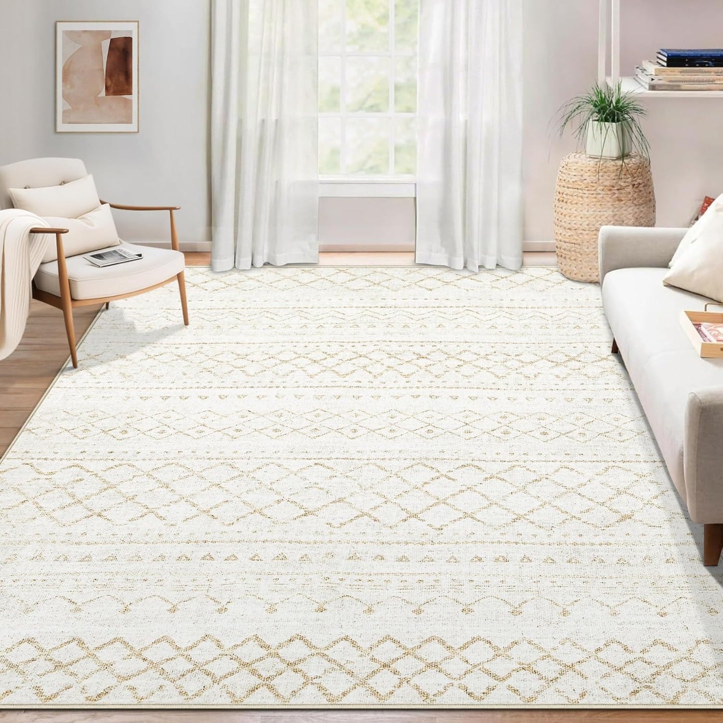 Aoyaomi Area Rug for Living Room 6x9: Modern Boho Style