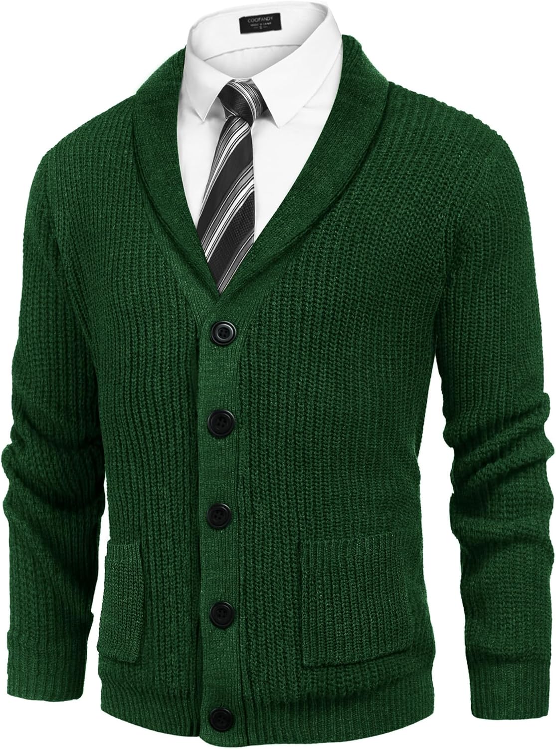 COOFANDY Men's Shawl Collar Cardigan Sweater for Stylish Comfort