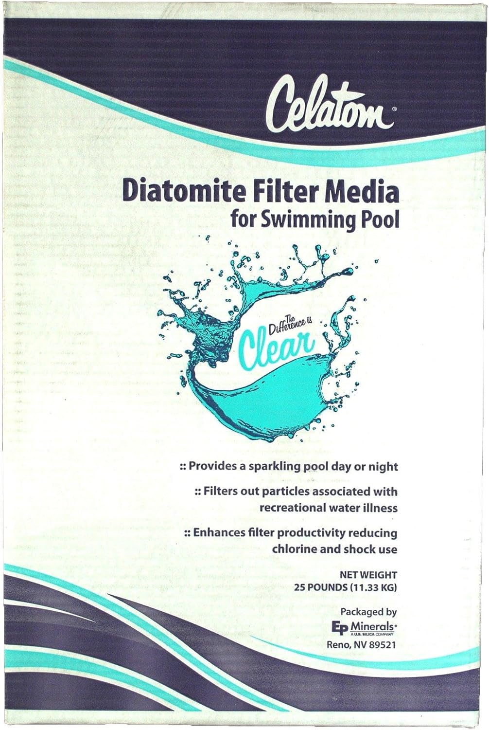 Celatom Diatomaceous Earth DE Pool Filter Aid for Sparkling Pools