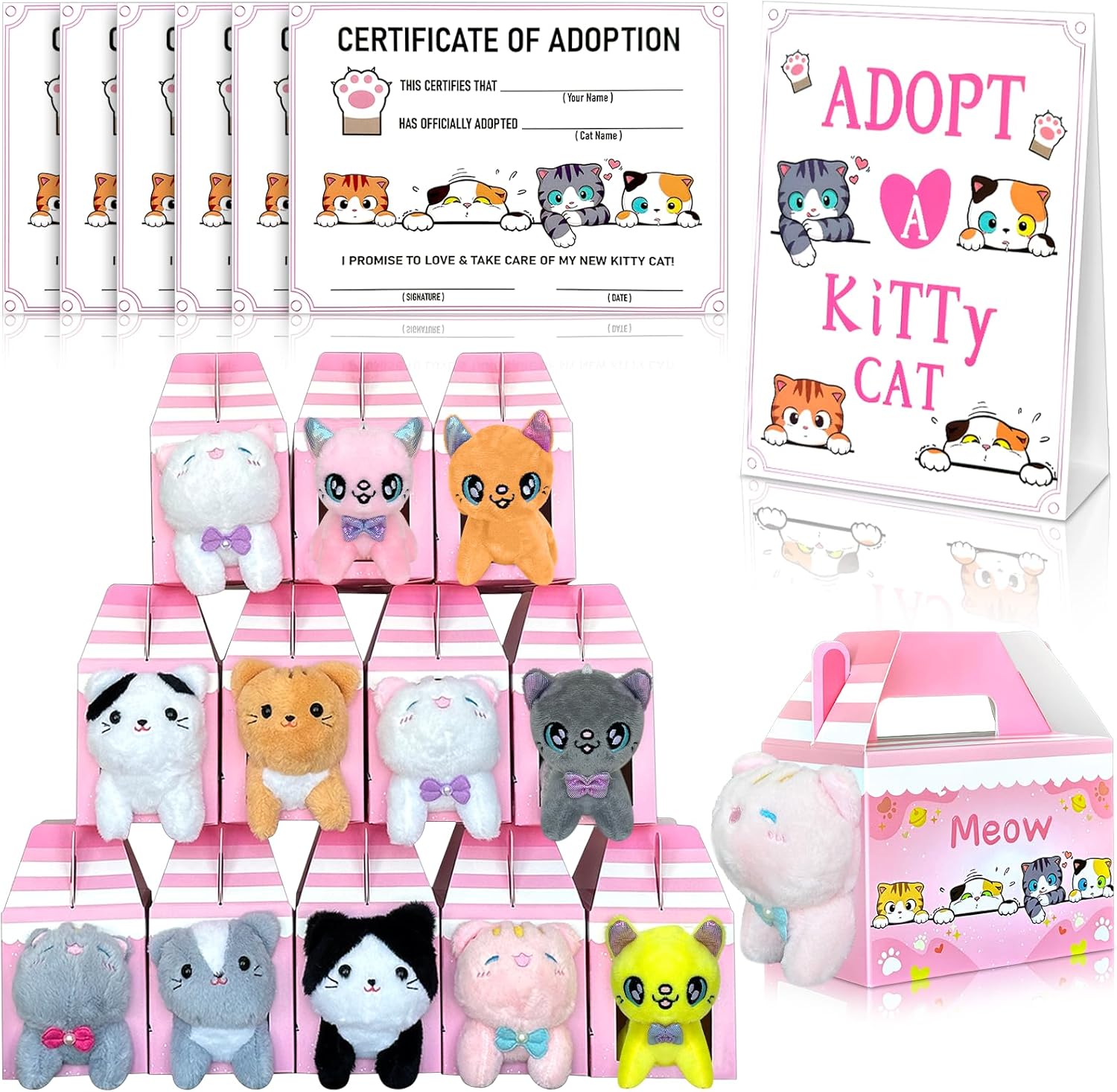 37 Pcs Adopt A Cat Party Favors for Cat Lovers and Events