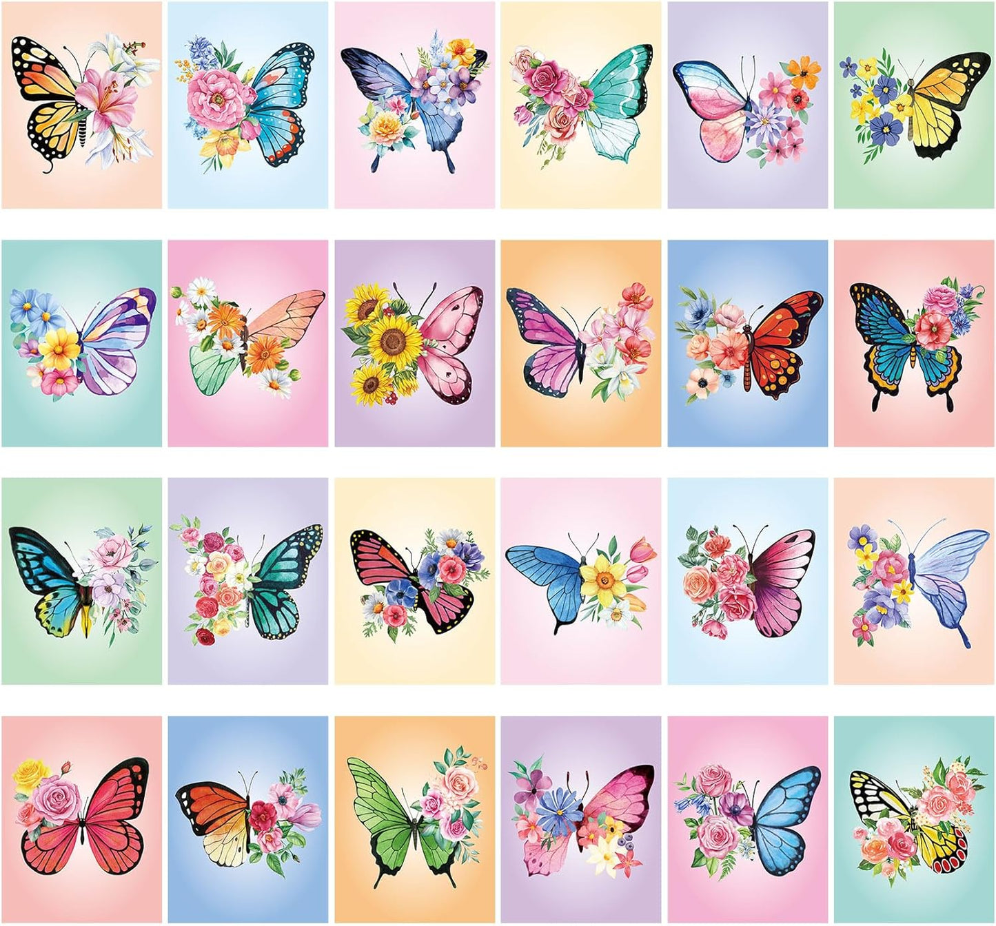 24 Pcs Pre Drawn Canvas Painting Set for Fun Art Nights