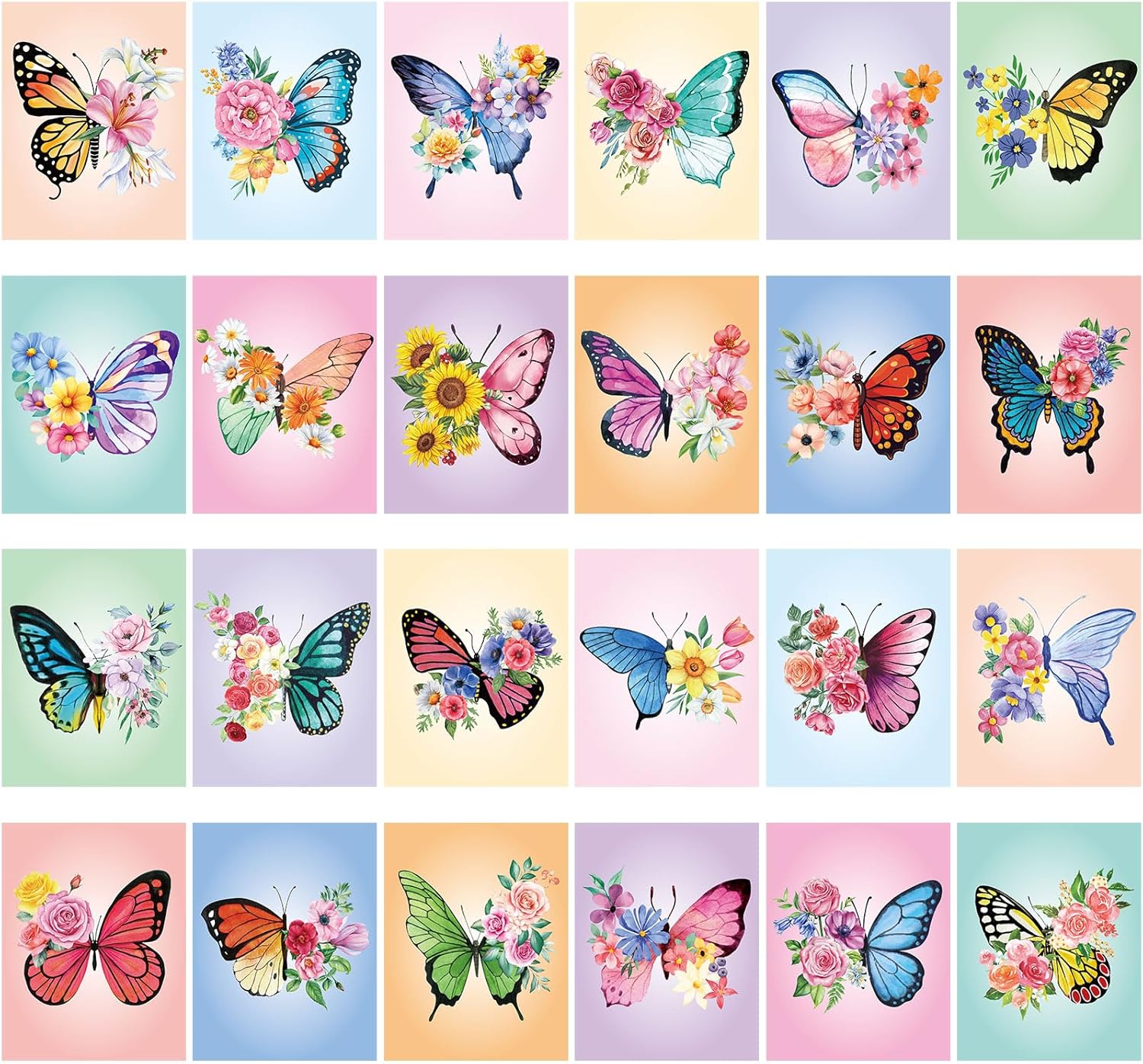 24 Pcs Pre Drawn Canvas Painting Set for Fun Art Nights
