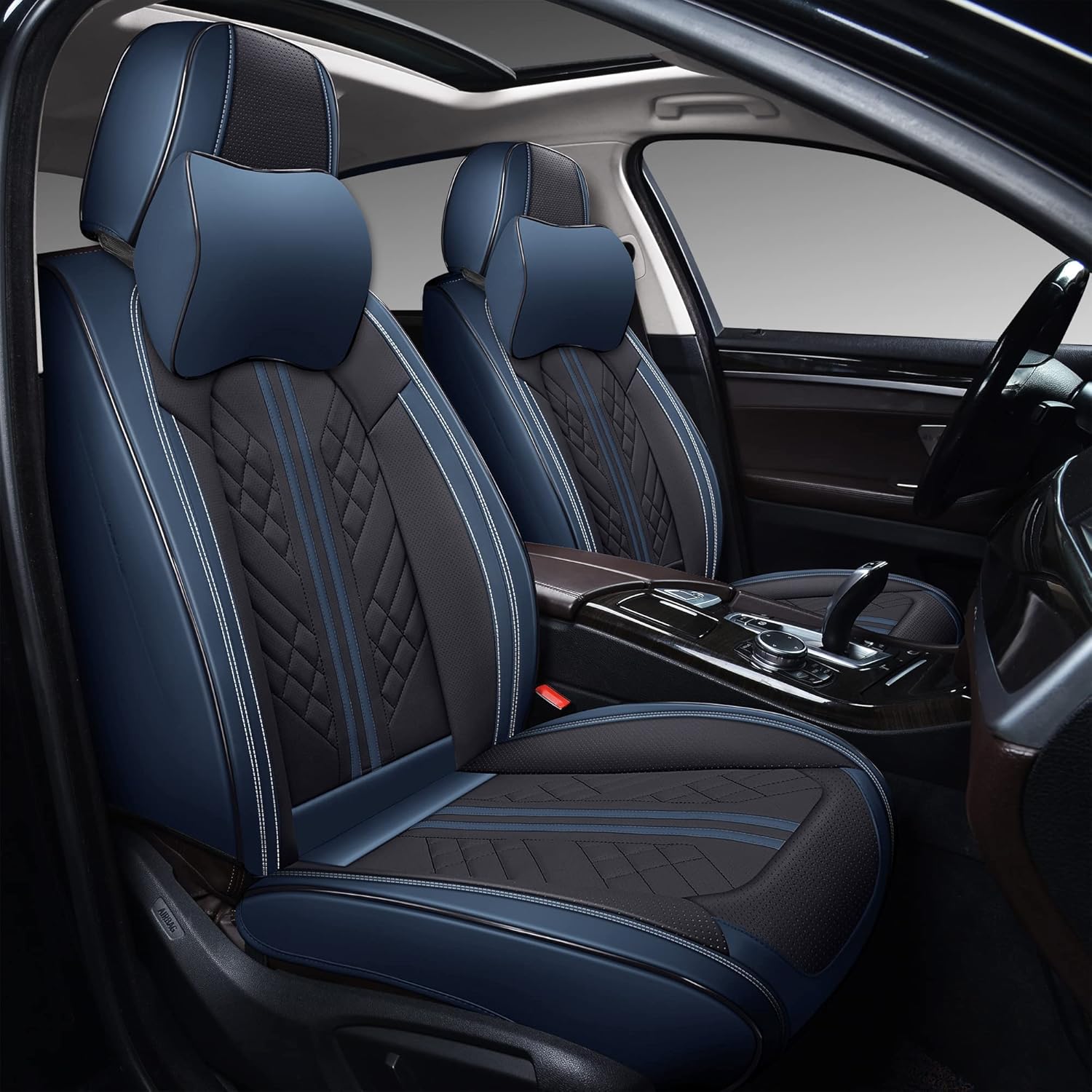 Deluxe Faux Leather Full Coverage Car Seat Cover for SUVs and Trucks