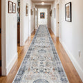 3x20 Runner Rug Washable Hallway Runner - Non-Slip Distressed Look