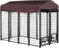 Outdoor Dog Kennel 8 ft x 4 ft x 6 ft - Roofed Walk-in Run