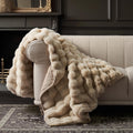 Ultra Soft Luxury Fluffy Faux Rabbit Fur Throw Blanket - Cozy 50x60 in