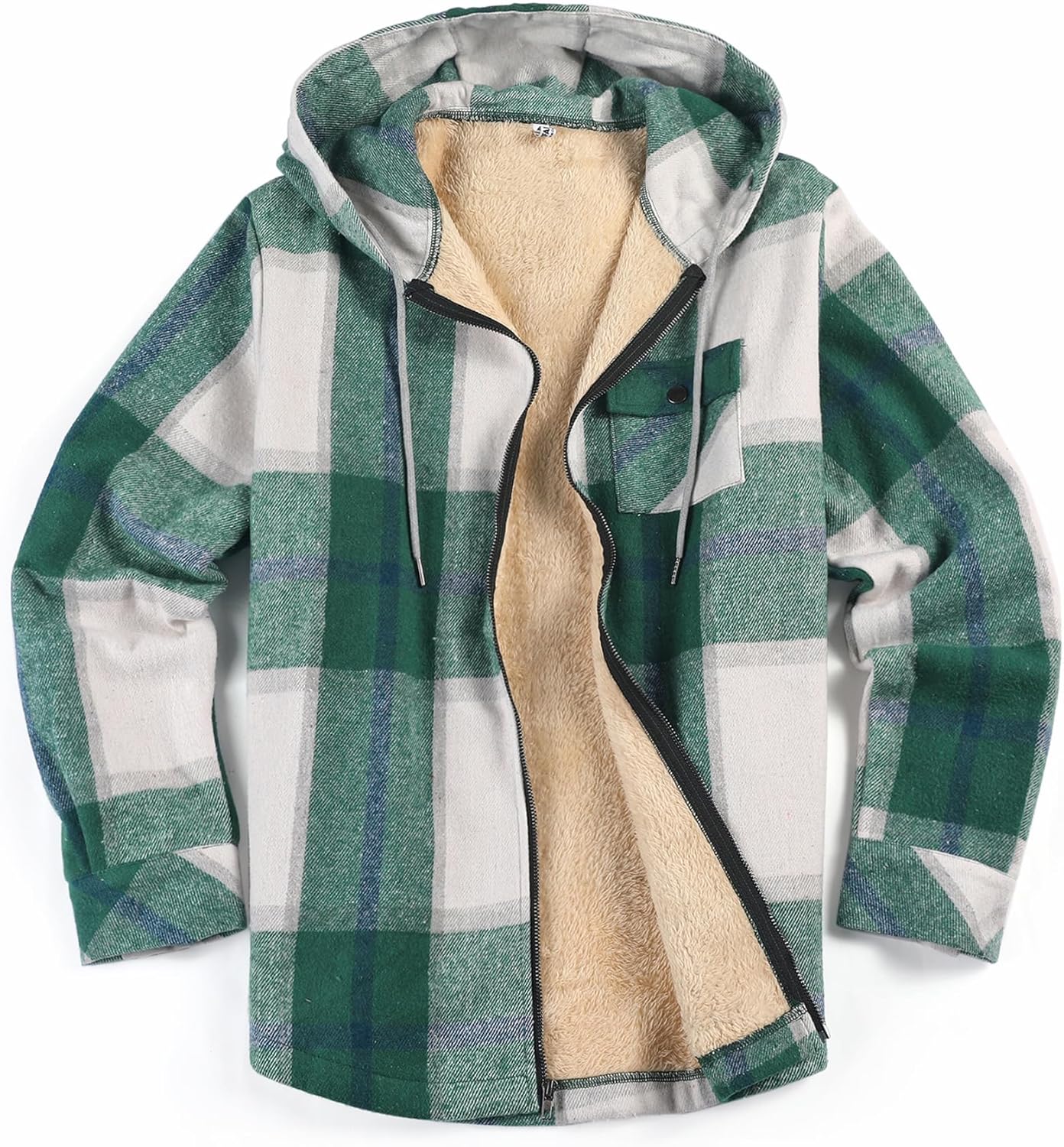 COOFANDY Men's Flannel Fleece Jacket for Warmth and Style
