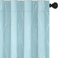 Deconovo Farmhouse Curtains 84 in 2 Panels Set - Noise Reducing Sky