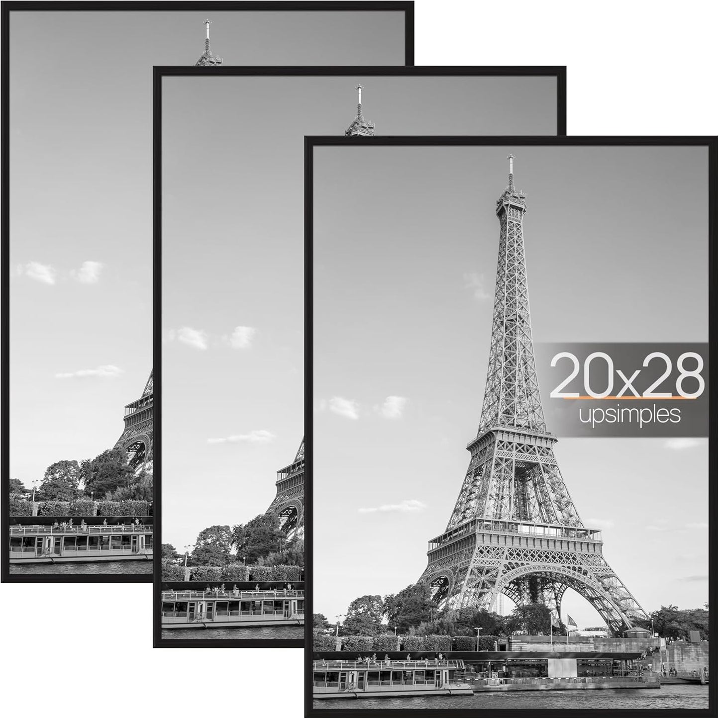 Upsimples 20x28 Picture Frame Black 3 Pack for Any Wall