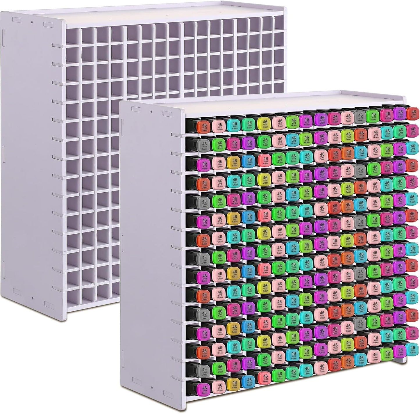 2 Pack Marker Storage Organizer for Desk with Removable Dividers