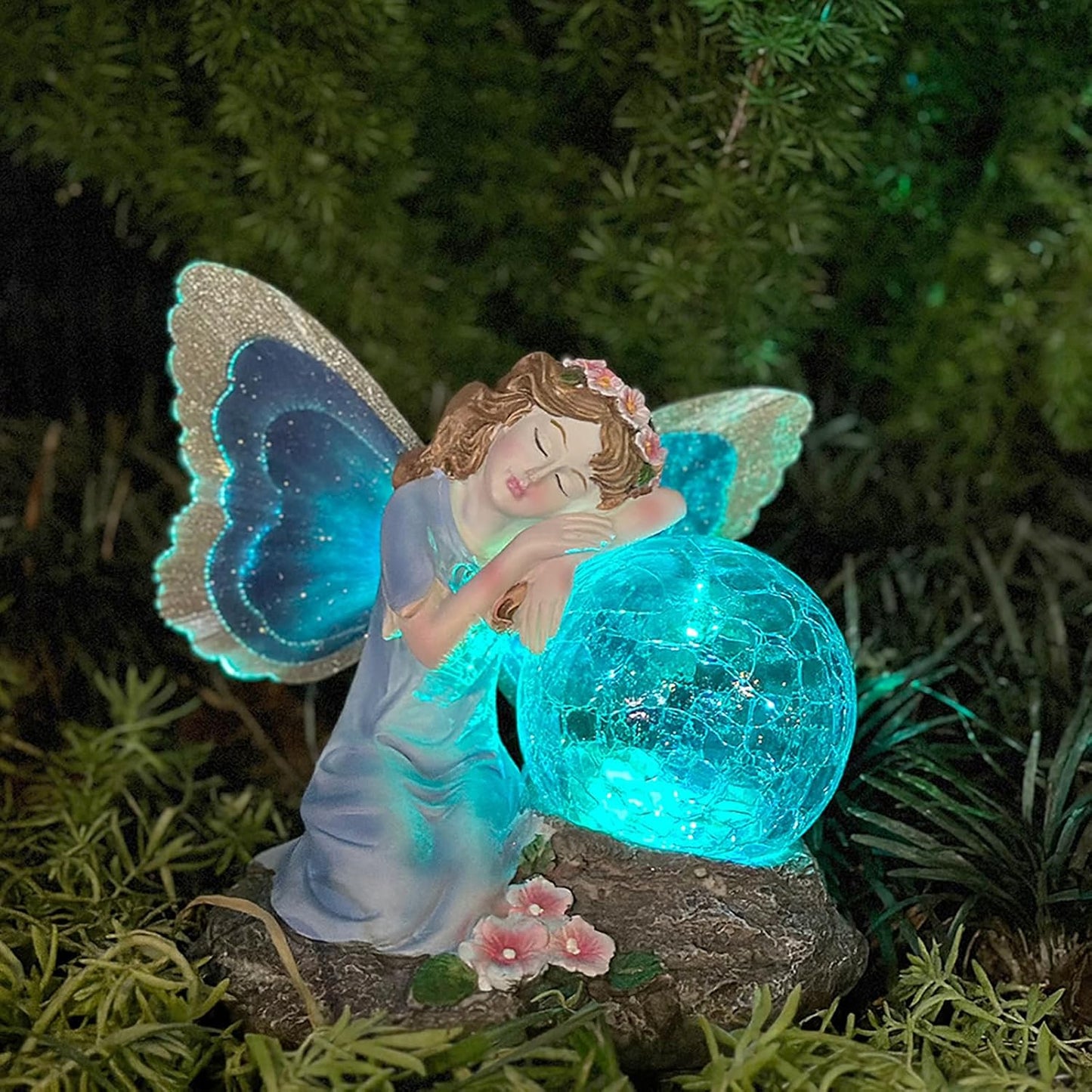 Enchanting Solar Fairy Garden Statue for Outdoor Decor