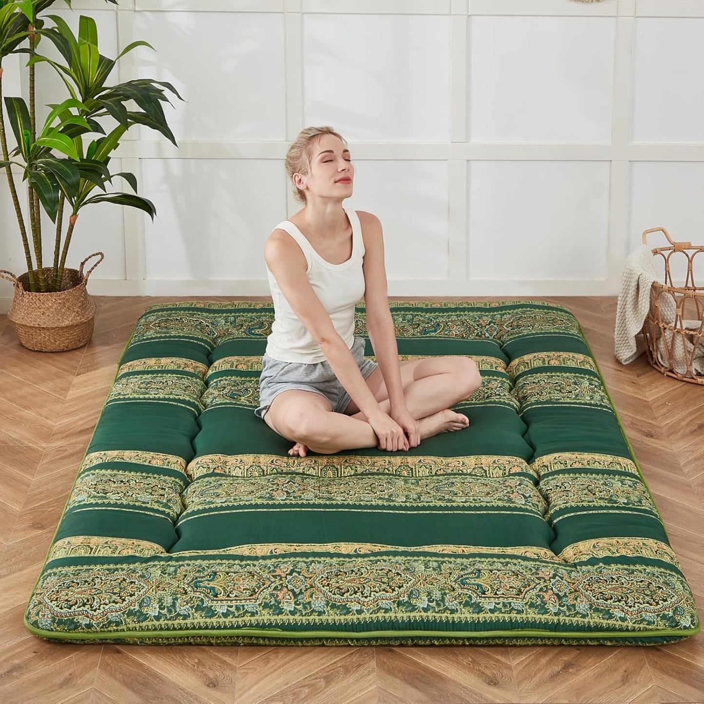 Japanese Floor Mattress with Portable Storage Bag for Comfort