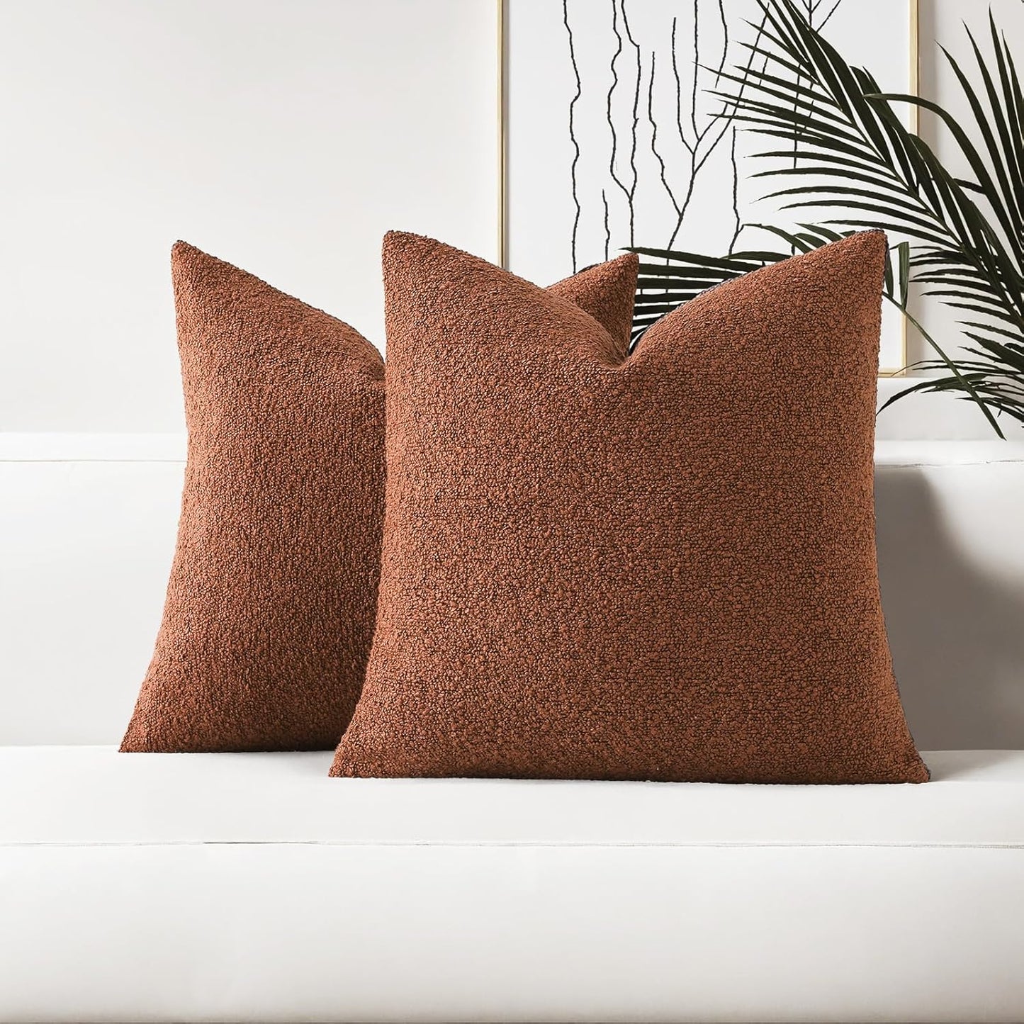 HAUSSY Set of 2 24x24 Decorative Throw Pillow Covers for Home