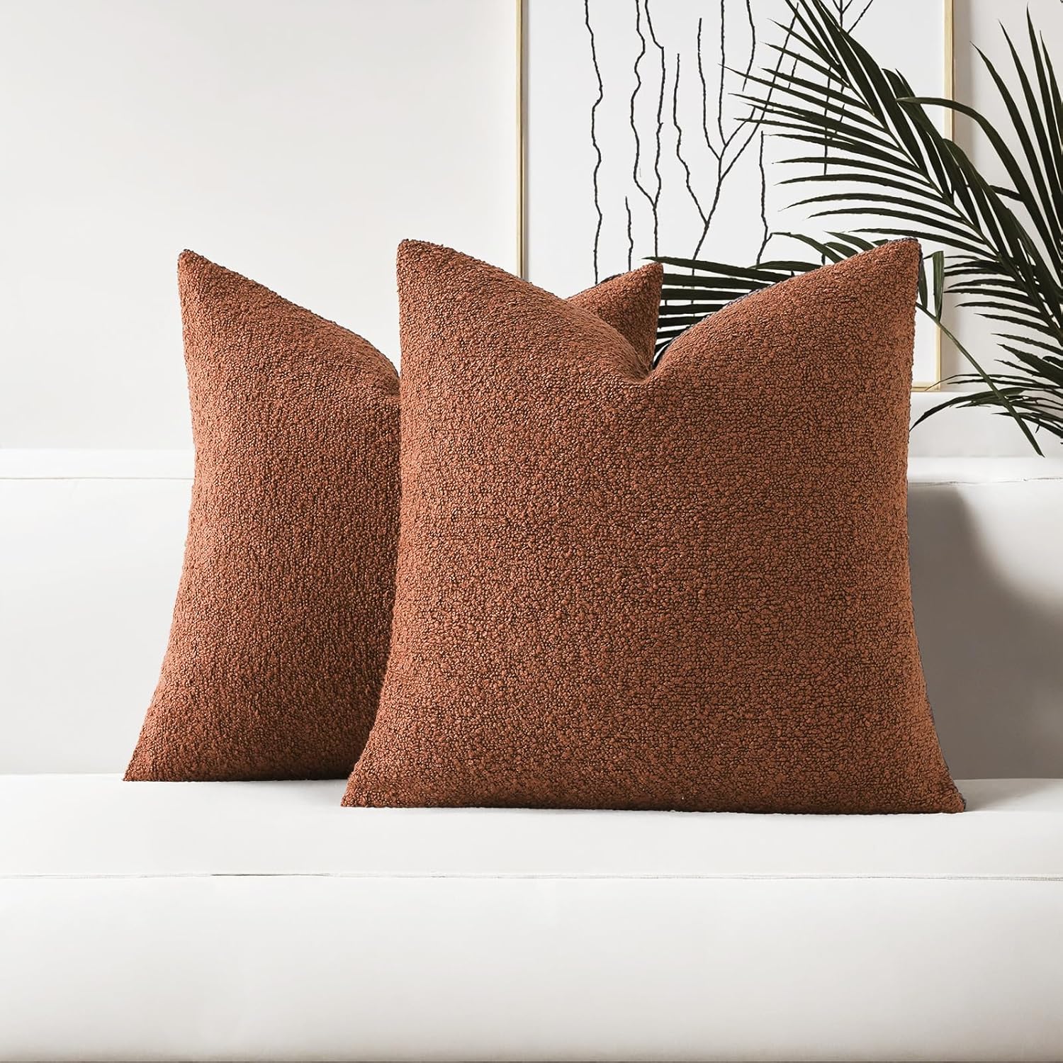 HAUSSY Set of 2 24x24 Decorative Throw Pillow Covers for Home