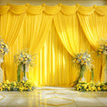 40ft x 10ft Wrinkle Free Yellow Wedding Backdrop Curtains - Smooth