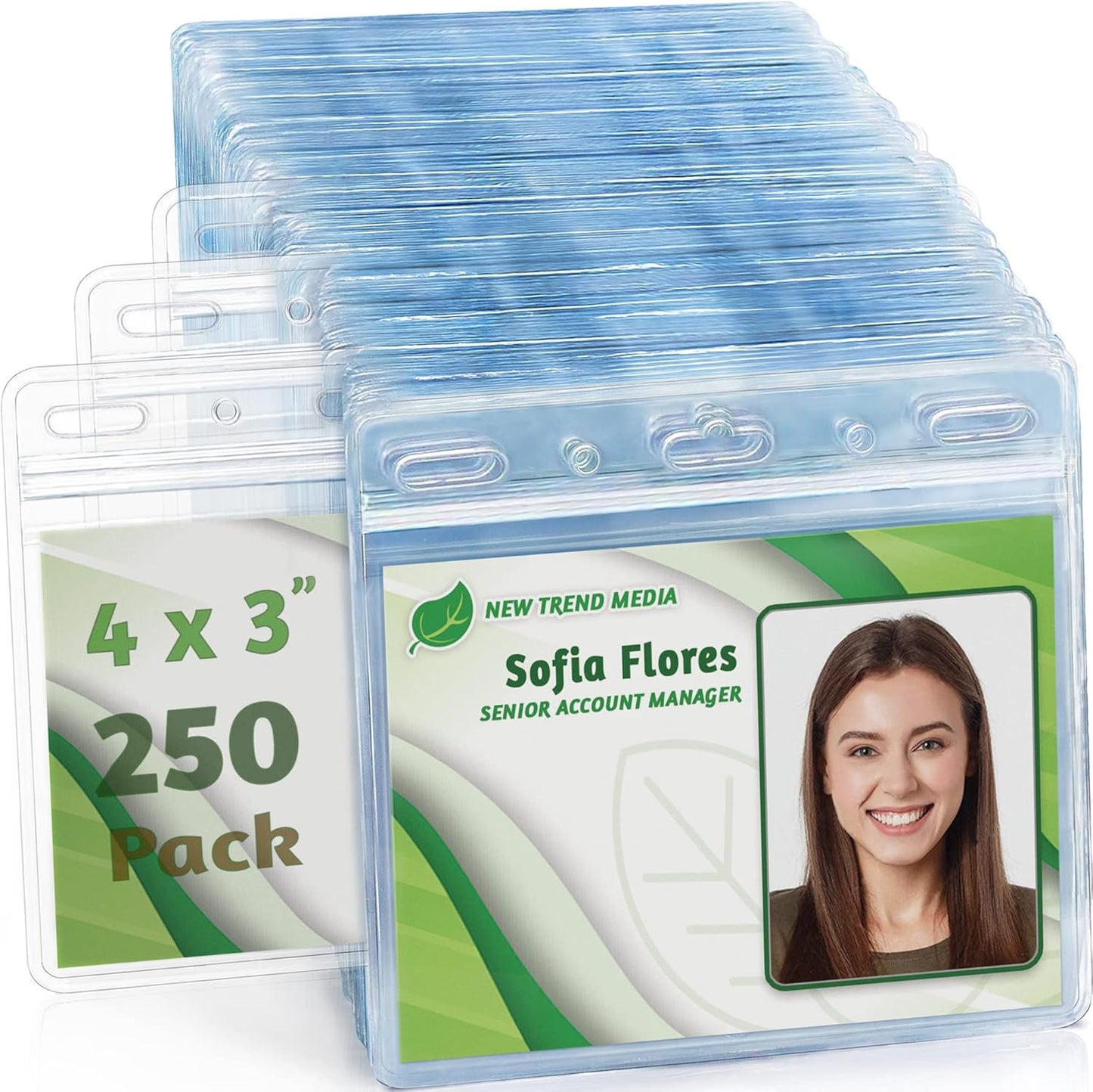 EcoEarth Horizontal Card Protector - Waterproof ID Badge Holder