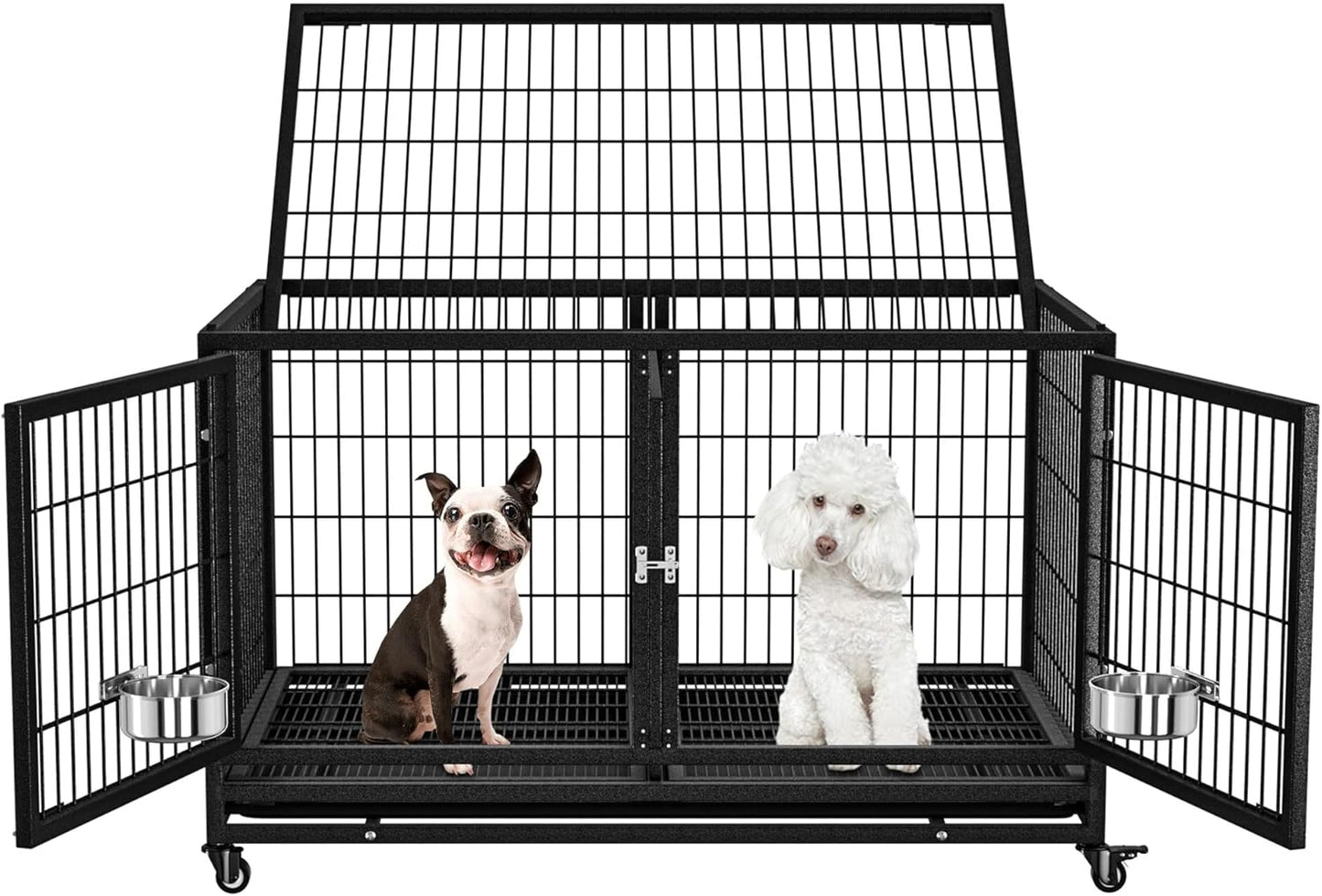 48/43 inch Heavy Duty Dog Crate for Large Dogs - Stackable Design