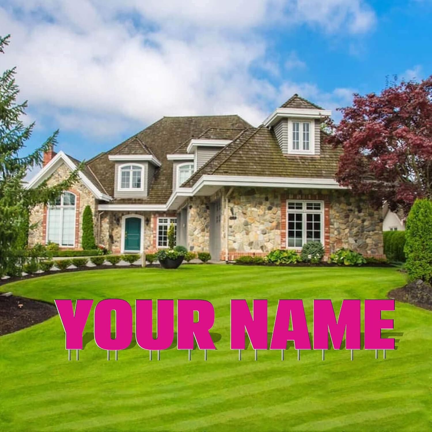 Custom Yard Letters for Personalization - 20 Inch Pink Signs