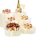 6 Pack Buffet Risers Acrylic & Cardboard Foldable Cake Display Stands