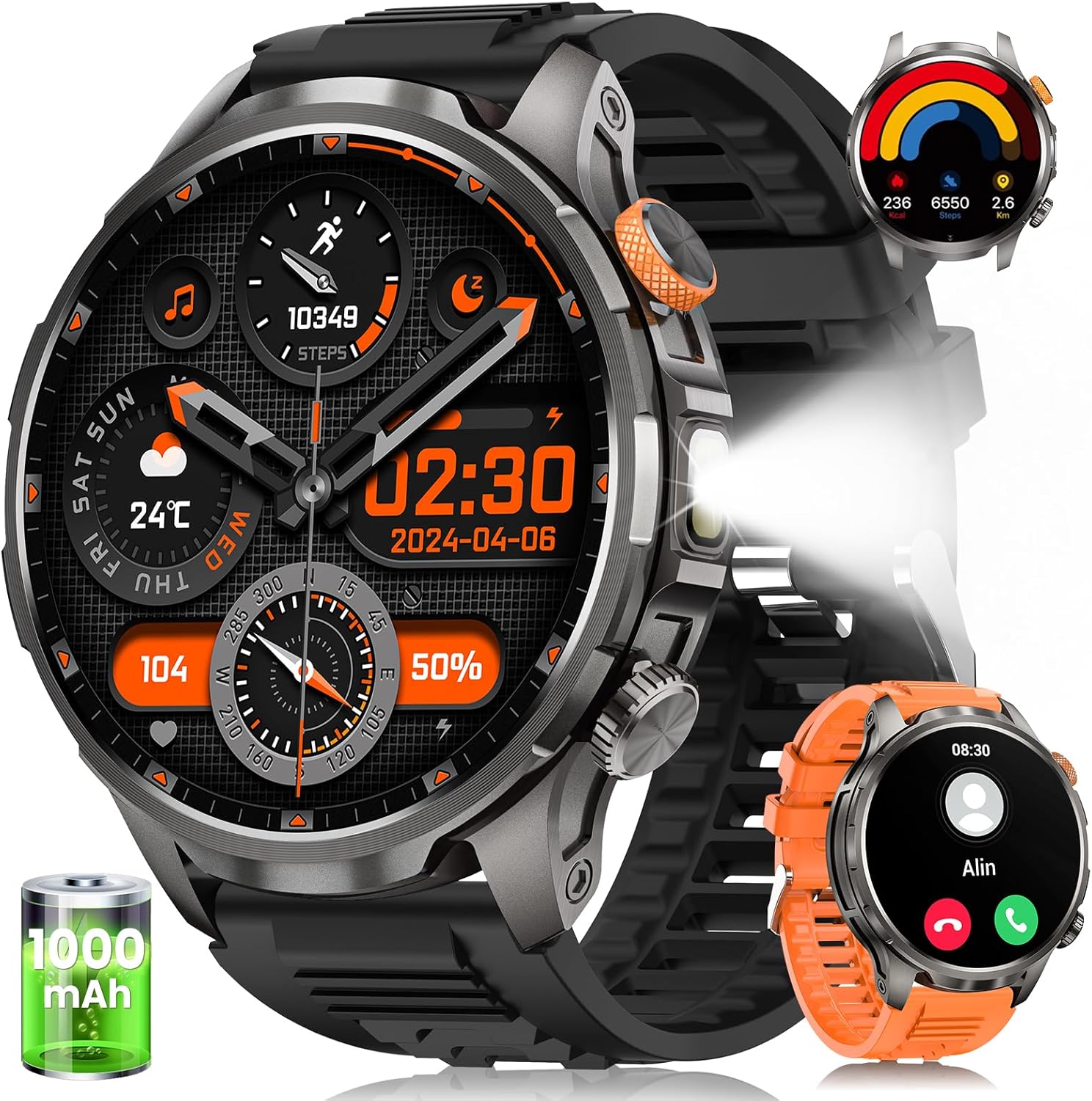 Military Smart Watches for Men with 100 Days Battery Life