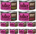 Rawz Natural Minced Canned Cat Food Variety Pack - Bone Broth Gravy