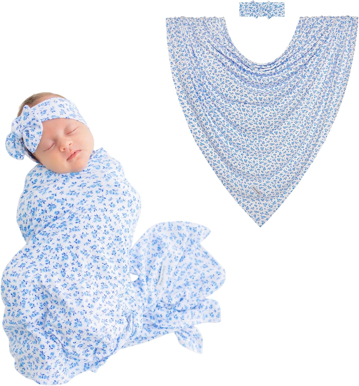 Posh Peanut Swaddle Blanket & Headband Set for Newborn Girls