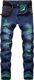 DANT BULUN Men's Ripped Denim Jeans in Trendy Slim Fit Design