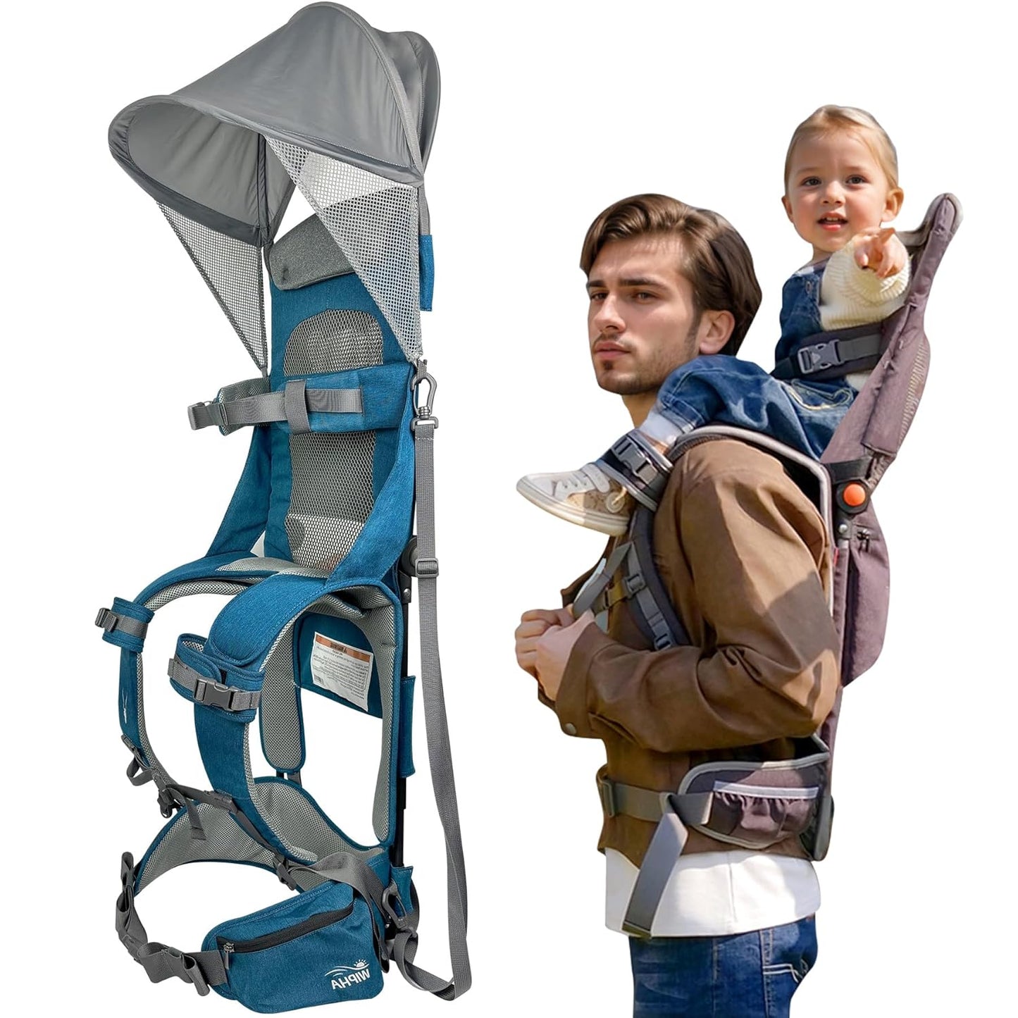WIPHA Toddler Backpack Carrier: Lightweight & Sun Shade