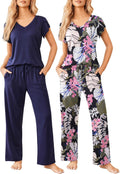 Womens 2-Pack Pajama Sets Short Sleeve - Super-Soft Lounge S-XXL