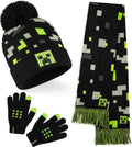 Minecraft Winter Set for Boys - Cozy Beanie, Scarf & Gloves