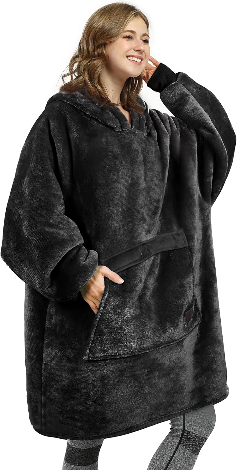 Wearable Sherpa Blanket Hoodie - Cozy Comfort