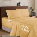 Full Microfiber Sheet Set Camel-Gold - Extra Deep Pocket, Soft Fit