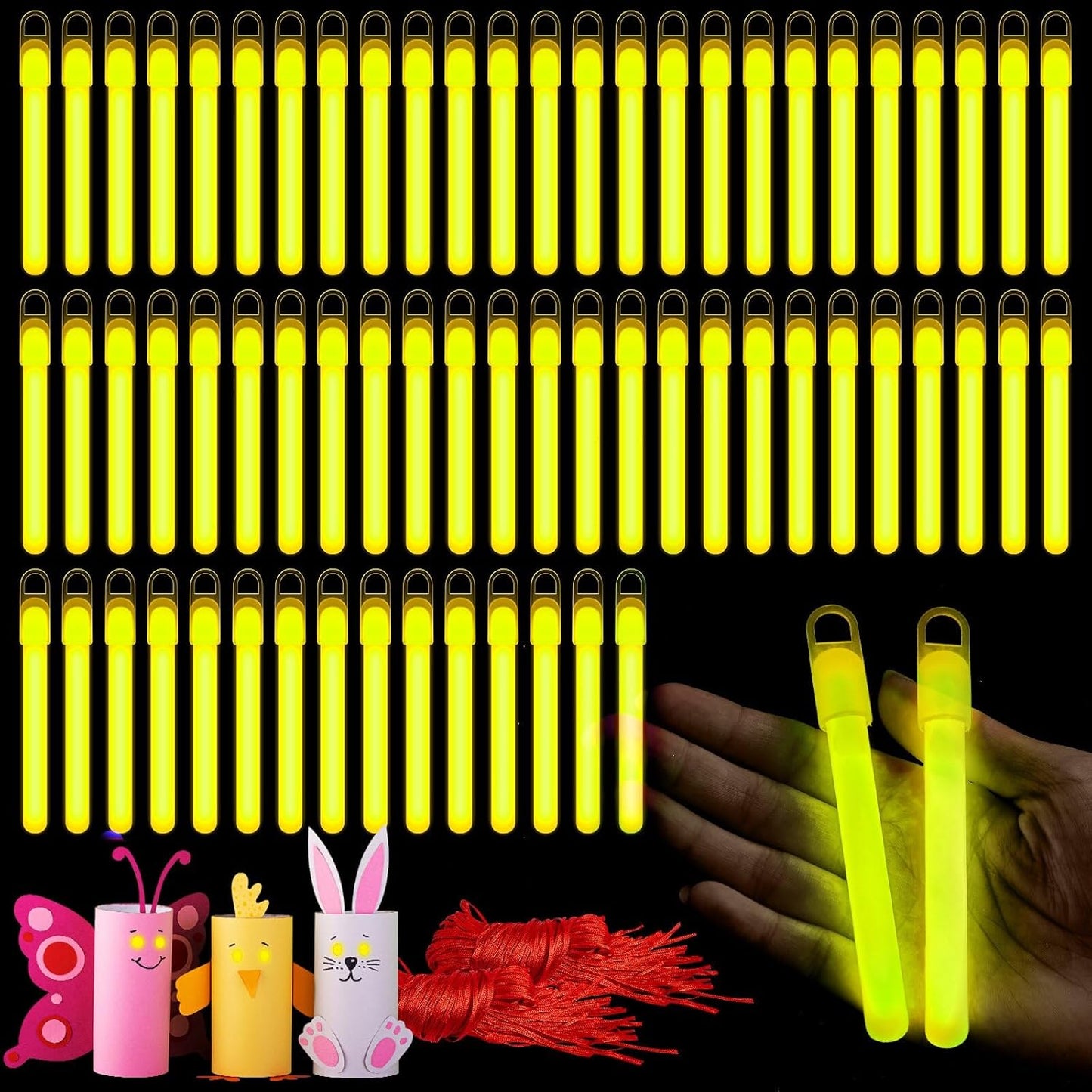 Bright Glow Sticks Bulk for Parties and Holidays - 100 Pack