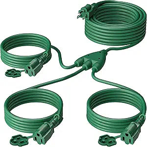 Stright 1 to 3 Splitter Extension Cord for Outdoor Use