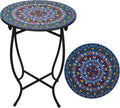 14 in Round Outdoor Side Table - Compact Weather Resistant Patio Table