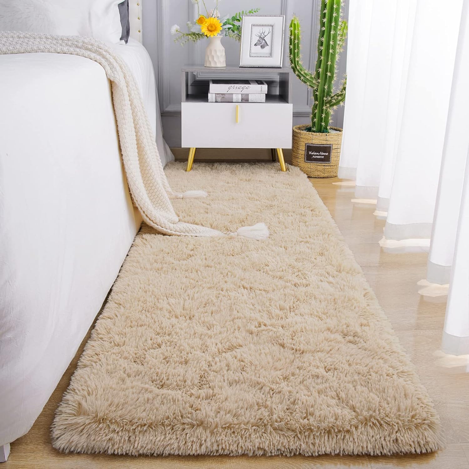 Chicrug Soft Runner Rugs for Bedroom Living Room Plush Fluffy