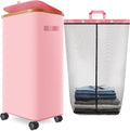 Laundry Hamper with Wheels 29 Gal Laundry Basket with Lid - Smooth