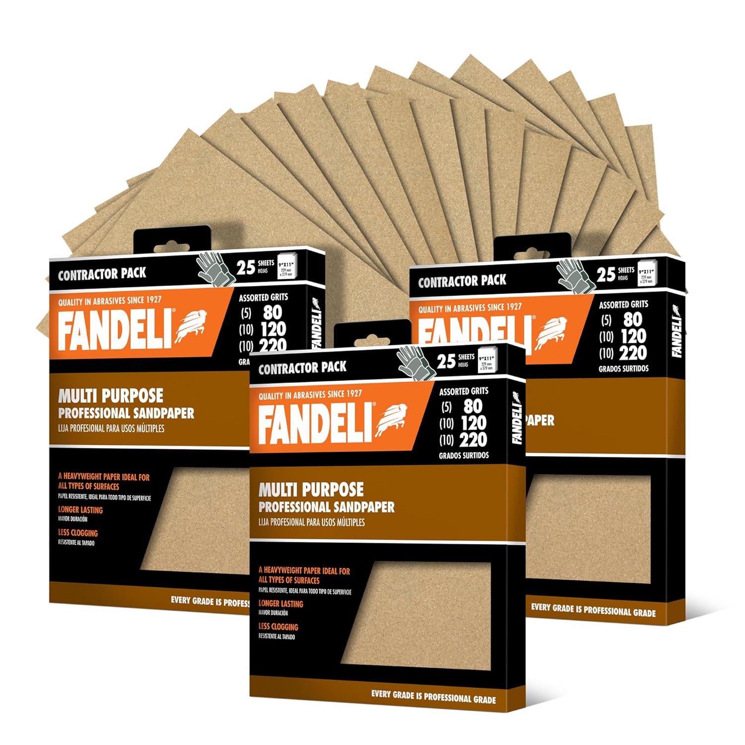 Multi-Purpose Sanding Paper for Wood and Metal - 75 Sheets