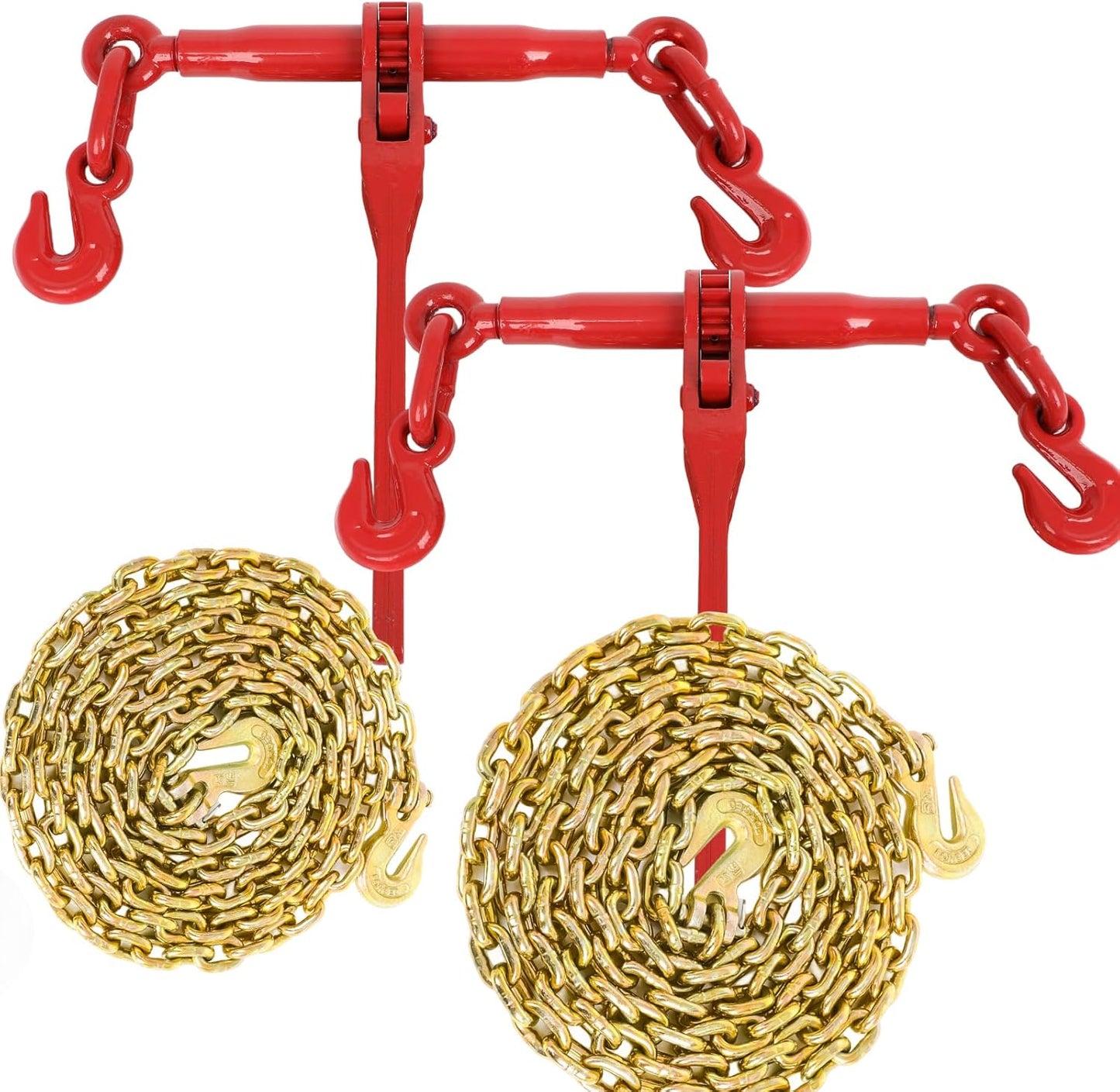 1/4in - 5/16in Ratchet Chain Binder Set for Heavy Loads