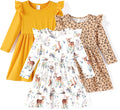 PATPAT Multipack Girl Toddler Dresses Sleeveless Flamingo Striped is
