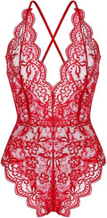 Women Lace Teddy Bodysuit Babydoll Chemise - Halter One Piece