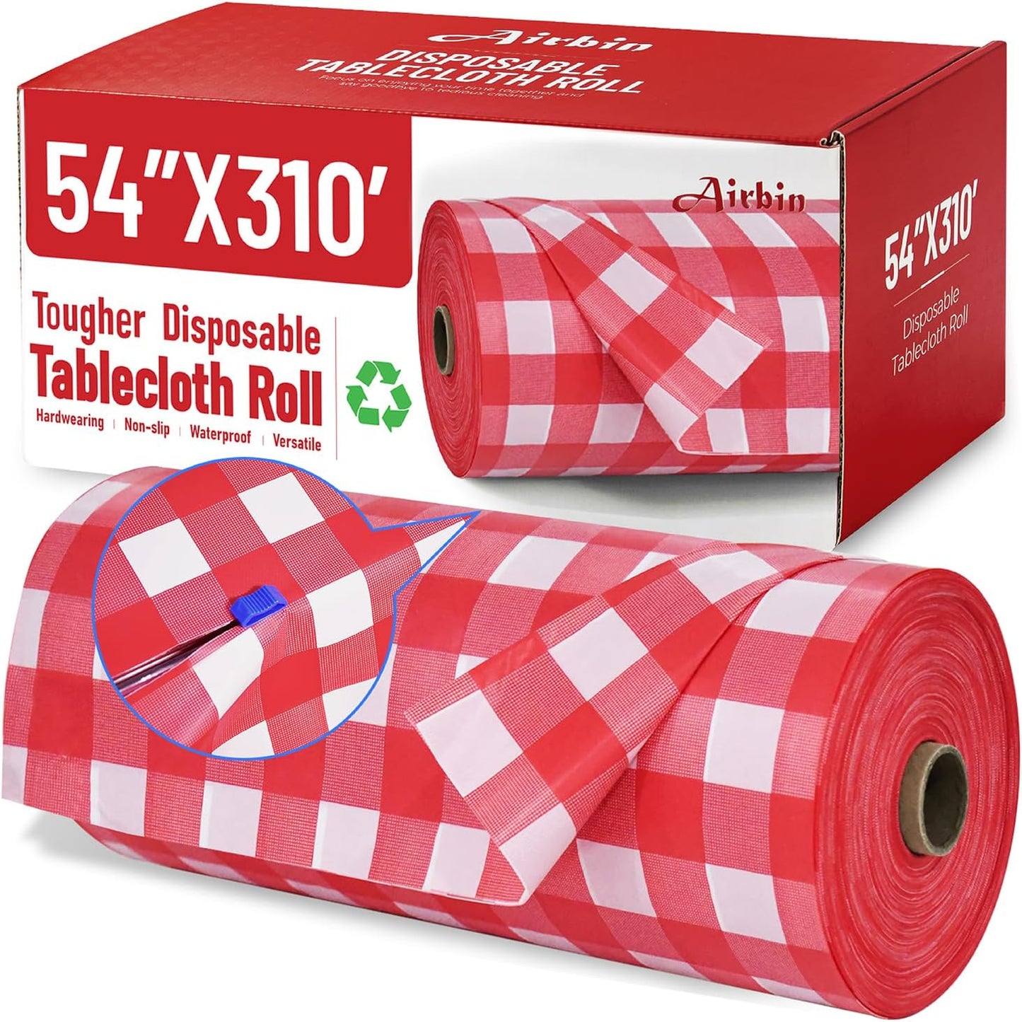 Red and White Checkered Disposable Tablecloth for Parties