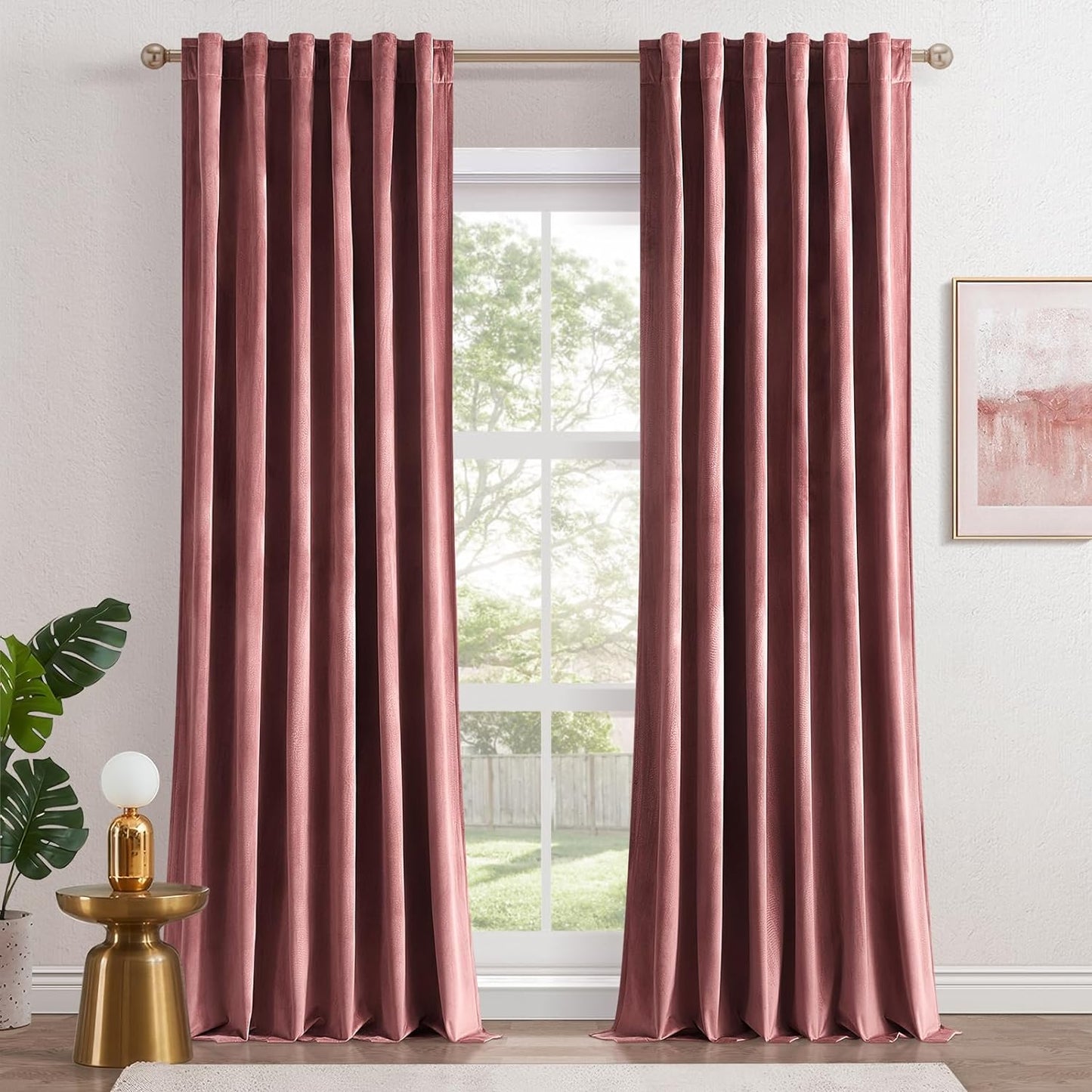 Blackout Velvet Curtains - Room Darkening, Thermal Insulated, 84 - 2 Panels