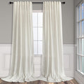 Off White Linen Curtains 92 in Length 2 Panels - Semi Sheer Rustic