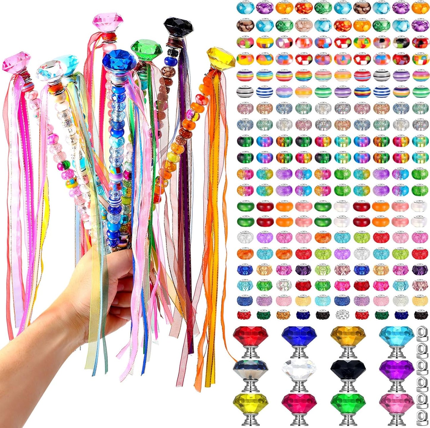 DIY Fairy Wand Garden Stake Kit with Colorful Crystal Tops