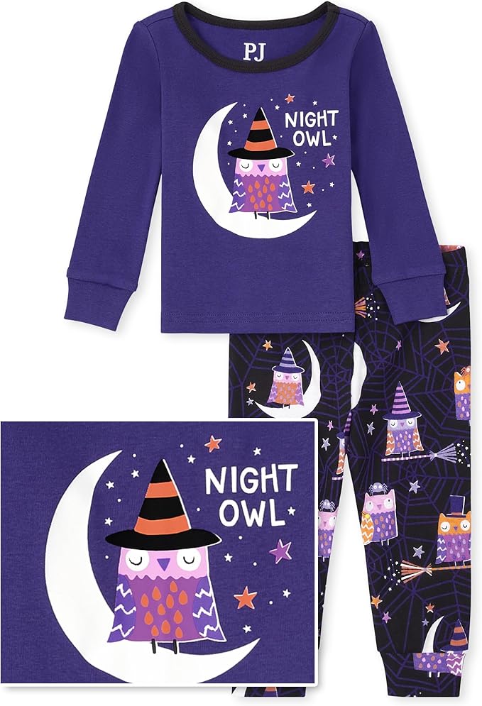 The Children's Place Baby Girls' Halloween Pajamas for Comfort