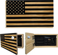 American Flag Hidden Gun Safe (Black) - Quick Access Concealment Shelf