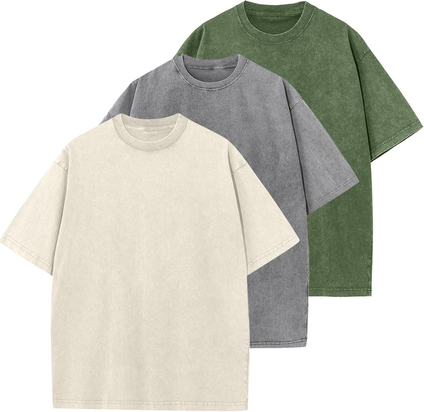Men's Cotton T-Shirts Oversized Casual Loose Basic Tee Tops