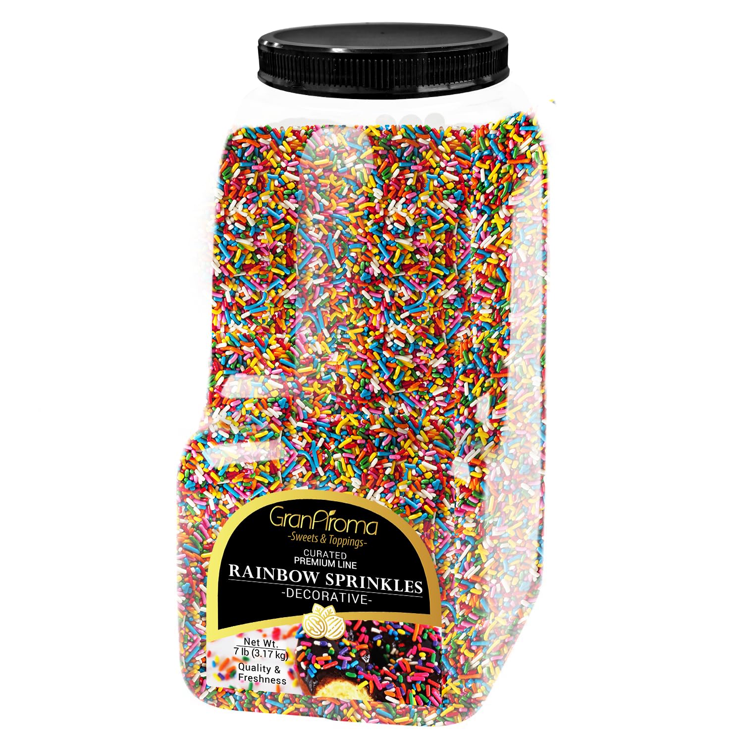 GranAroma Rainbow Sprinkles for Cakes & Cupcakes, 7 lb Delight