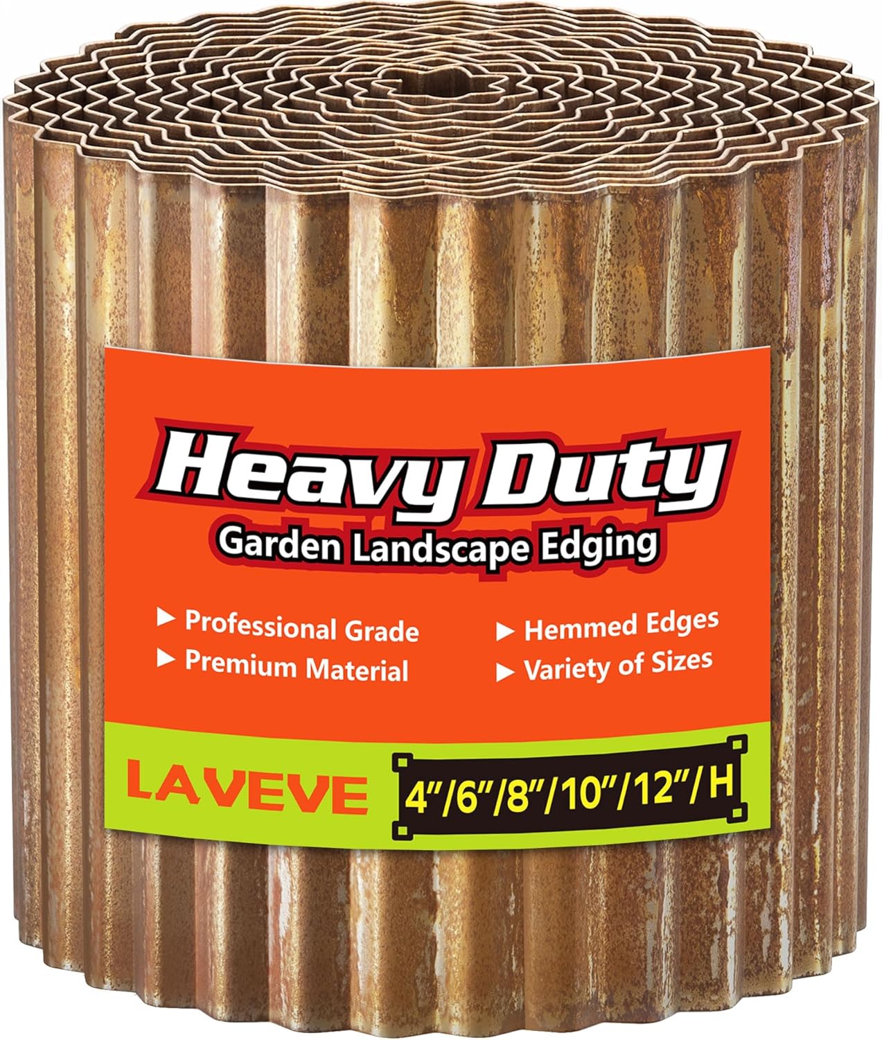 LAVEVE Corrugated Metal Garden Edging for Stylish Landscaping